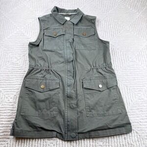 A New Day Vest Women's M Utility Vest Olive Green Gorpcore Normcore Outdoors Y2K